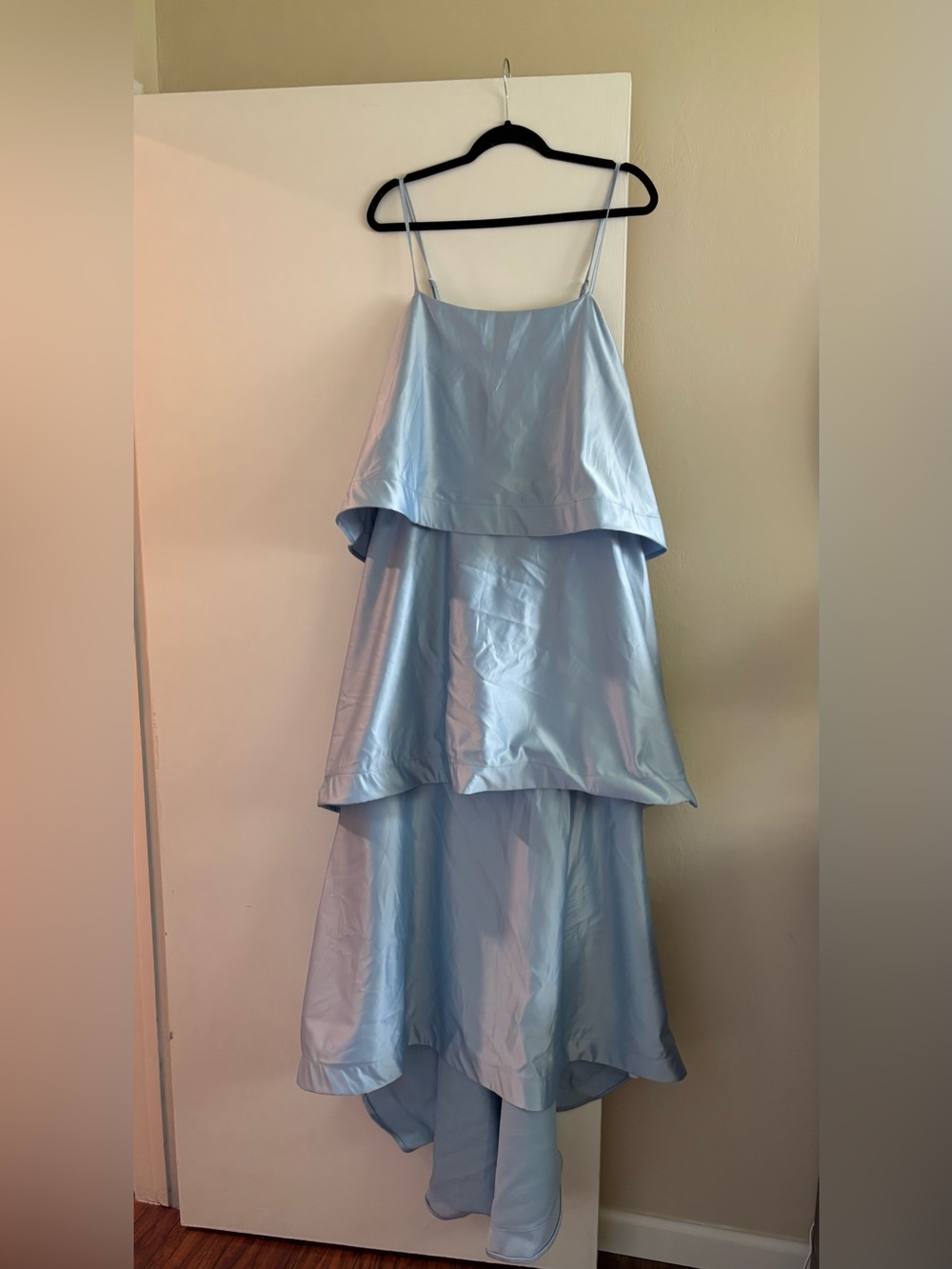 PrettyLittleThing Light Blue Tiered Dress